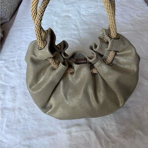 Michael Kors Metallic Gold Canvas Marina Handbag
